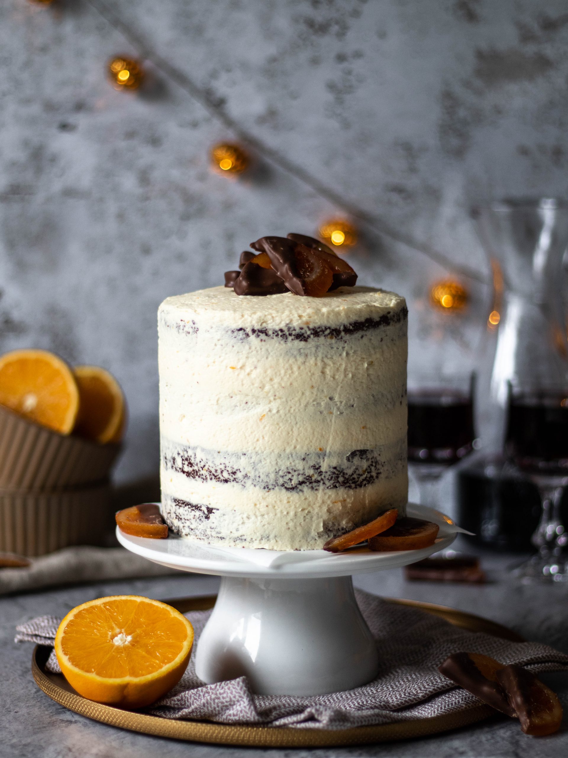 Rotweinkuchen mit Orangen-Buttercreme